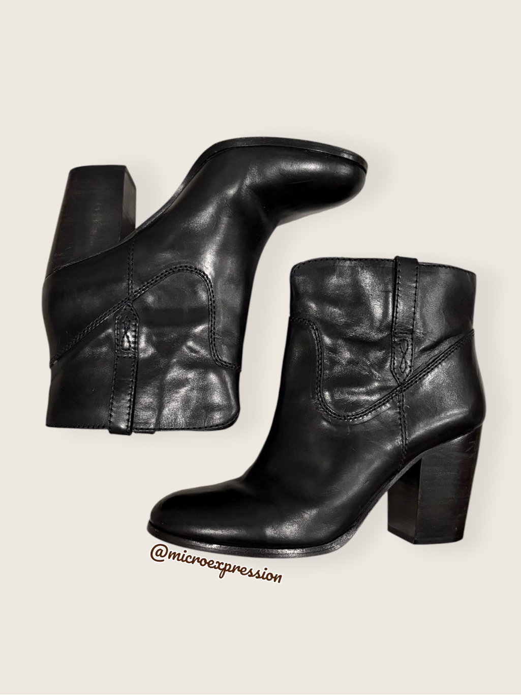 $349 Frye Myra Real Black Leather Spring Fall Summer Comfy Boho Ankle Bootie